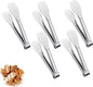 5Pcs Kitchen Tongs, Stainless Steel Food Serving Tongs Buffet Tongs 7'' Cooking Tongs Frying Tongs,Pasta Salad,Bbq,Cake Home Party,Easy to Clean,Easy Grip,Non Stick