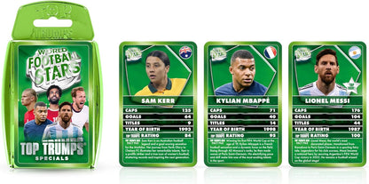 World Football Stars Specials Card Game Green, Play with Lionel Messi, Neymar and Harry Kane, Educational Gift and Toys for Ages 6 Plus