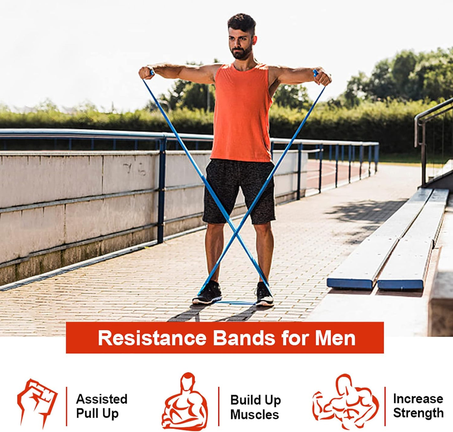 Resistance Bands Set, [Set of 3] 1.5M/4.9Ft Skin-Friendly Exercise Bands with 3 Resistance Levels,Workout Resistance Bands Set for Women Men,Ideal for Strength Training,Yoga,Gym,Pilates,Fitness