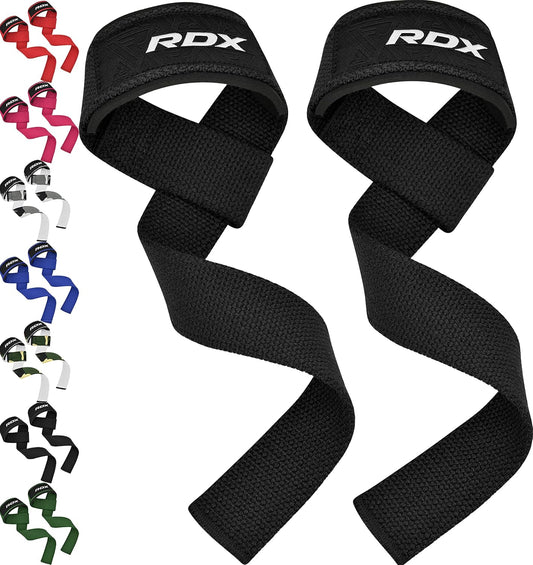 Weight Lifting Straps Deadlifting Powerlifting, 5MM Neoprene Wrist Support, anti Slip 60CM Hand Bar Grip, Heavy Duty Bodybuilding Weightlifting Workout, Soft Cotton, Strength Training Gym Fitness