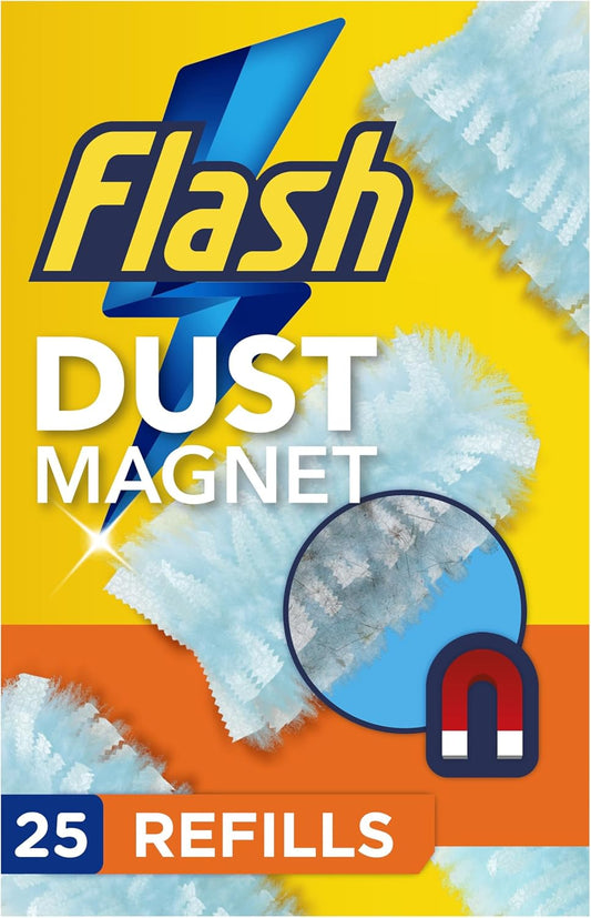 Duster Dust Magnet Refills, Fluffy Dusters Refills, 25 Dusters (5X5), Trap & Lock Away Dust, Dirt, Hair & Allergens in No Time, Dust Magnet