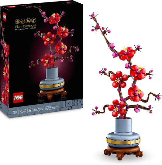 Botanicals Plum Blossom Set for Adults - Artificial Flowers for Indoor Incl. a Buildable Flowerpot - Home Office Decor Display Piece - Valentine'S Treat for Women and Men - 10369