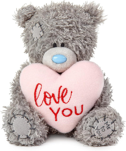 4" Love You Padded Heart, Gray