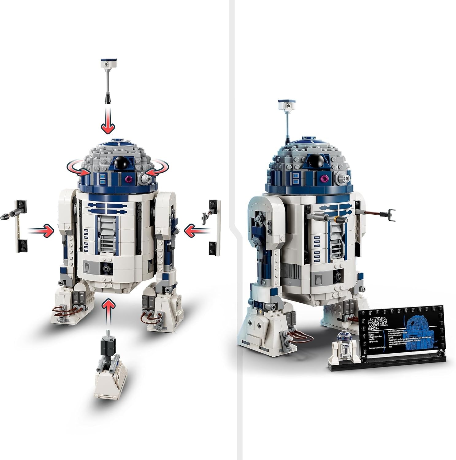 Star Wars R2-D2 Model Set, Buildable Toy Droid Figure for 10 plus Year Old Kids, Boys & Girls, with 25Th Anniversary Darth Malek Minifigure and Decoration Plaque, Memorabilia Gift Idea 75379