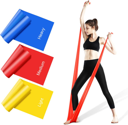 Resistance Bands Set, [Set of 3] 1.5M/4.9Ft Skin-Friendly Exercise Bands with 3 Resistance Levels,Workout Resistance Bands Set for Women Men,Ideal for Strength Training,Yoga,Gym,Pilates,Fitness