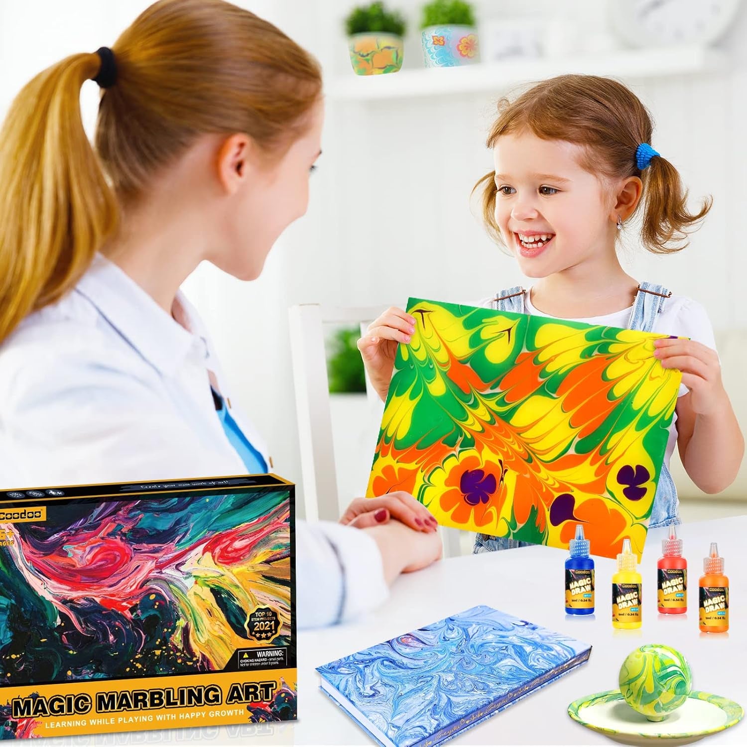 Water Marbling Paint for Kids - Arts and Crafts for Girls & Boys Crafts Kits Ideal Gifts for Kids Age 6+ 8-12