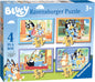 Bluey Toys - 4 in Box Jigsaw Puzzles for Children Age 3 Years up - 12, 16, 20, 24 Pieces for Kids