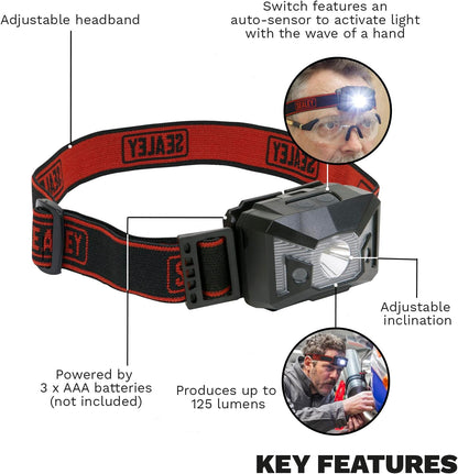 HT102R Rechargeable Head Torch 3W SMD LED with Auto-Sensor ,Red-