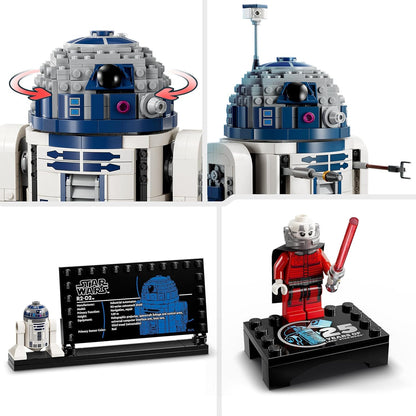 Star Wars R2-D2 Model Set, Buildable Toy Droid Figure for 10 plus Year Old Kids, Boys & Girls, with 25Th Anniversary Darth Malek Minifigure and Decoration Plaque, Memorabilia Gift Idea 75379