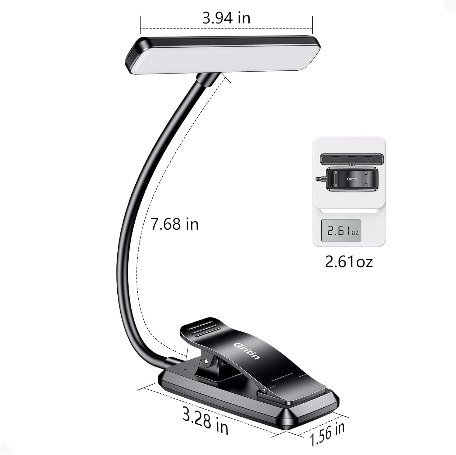 19 LED Book Light, Reading Light Book Lamp for Reading at Night with Memory Function, 3 Eye-Protecting Modes -Stepless Dimming, Long Battery Life, 360° Flexible Lamp for Bed,Tablet