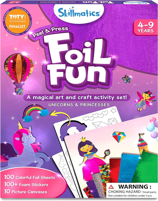 Art & Craft Activity - Foil Fun Unicorns & Princesses, No Mess Art for Kids, Craft Kits, DIY Creative Activity, Gifts for Girls & Boys Ages 4, 5, 6, 7, 8, 9, Travel Toys