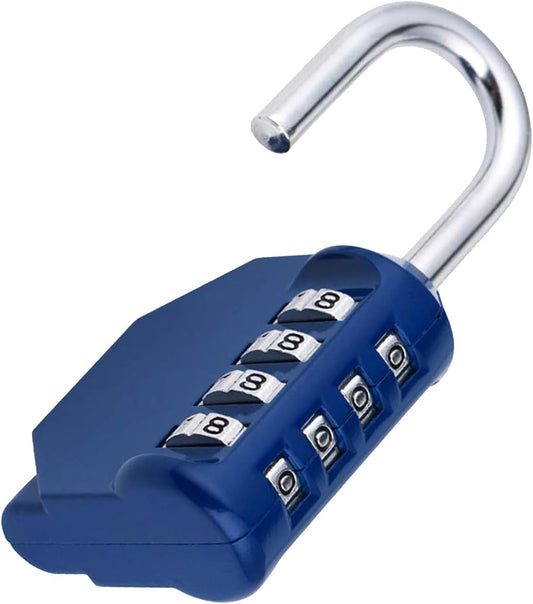 Combination Padlock for Locker, Weatherproof Padlock Outdoor for Fence Gate, Sheds, 4 Digit Combination Lock for Gym Locker, School Locker (Blue)