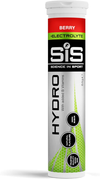 Hydro Hydration Tablets, Gluten-Free, Zero Sugar, Berry Flavour plus Electrolytes, 20 Effervescent Tablets