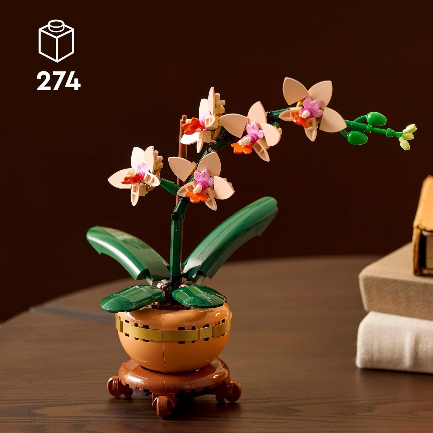 Botanicals Mini Orchid - Artificial Flowers Set for Adults - Indoor Plant with Terracotta Style Flowerpot - Home Decor - Gift for Valentine'S Day for Women and Men - 10343