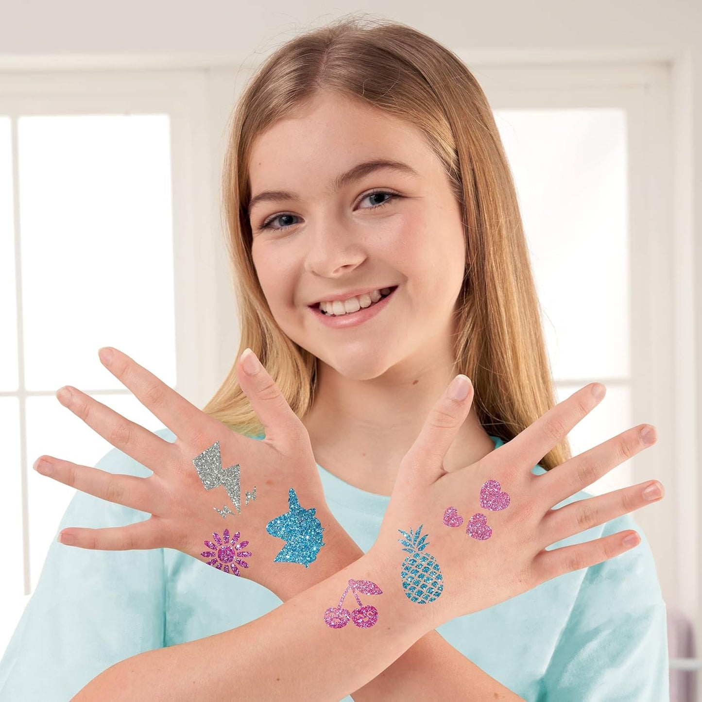 Glitter Tattoos | Create FAB Glittery Kids Tattoos! | Includes 28 Stencils and 4 Sparkly Colours of Bio-Glitter | Girls Gifts for Ages 8+