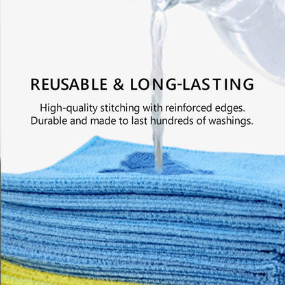 Microfiber Cleaning Cloth| Pk of 10| Large 40X40Cm| All-Purpose Reusable & Washable| Super Absorbent Towel| Long-Lasting Universally Useful| Ideal for Home, Kitchen, Bathroom & Cars (10, Blue)