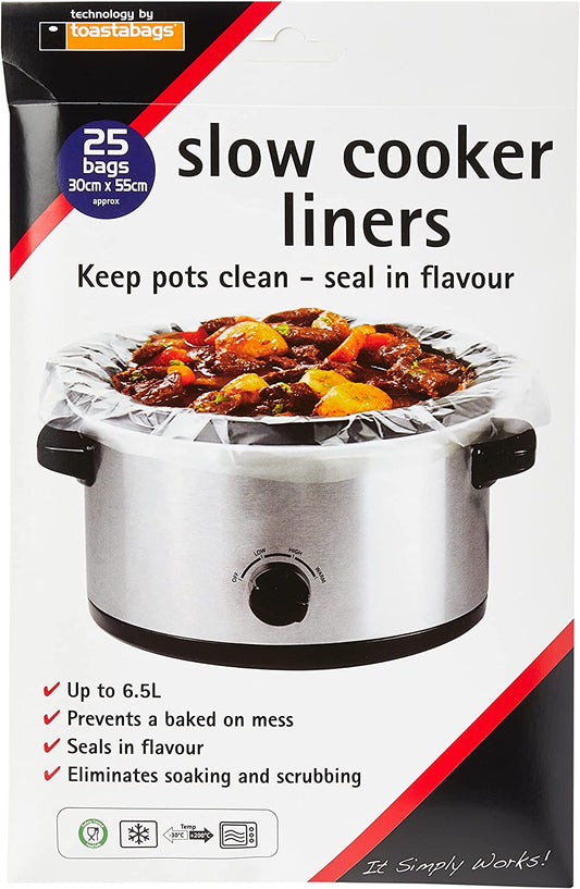 Slow Cooker Plastic Liner (Pack of 25) Transparent, Packing May Vary