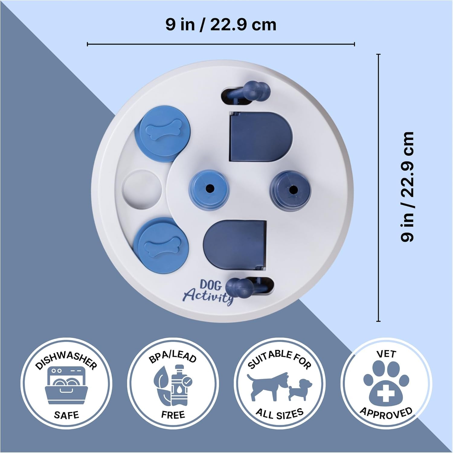 Intelligence Toy Dog Activity "Dog Activity Strategy Game Flip Board, Ø 23 Cm” - 32026