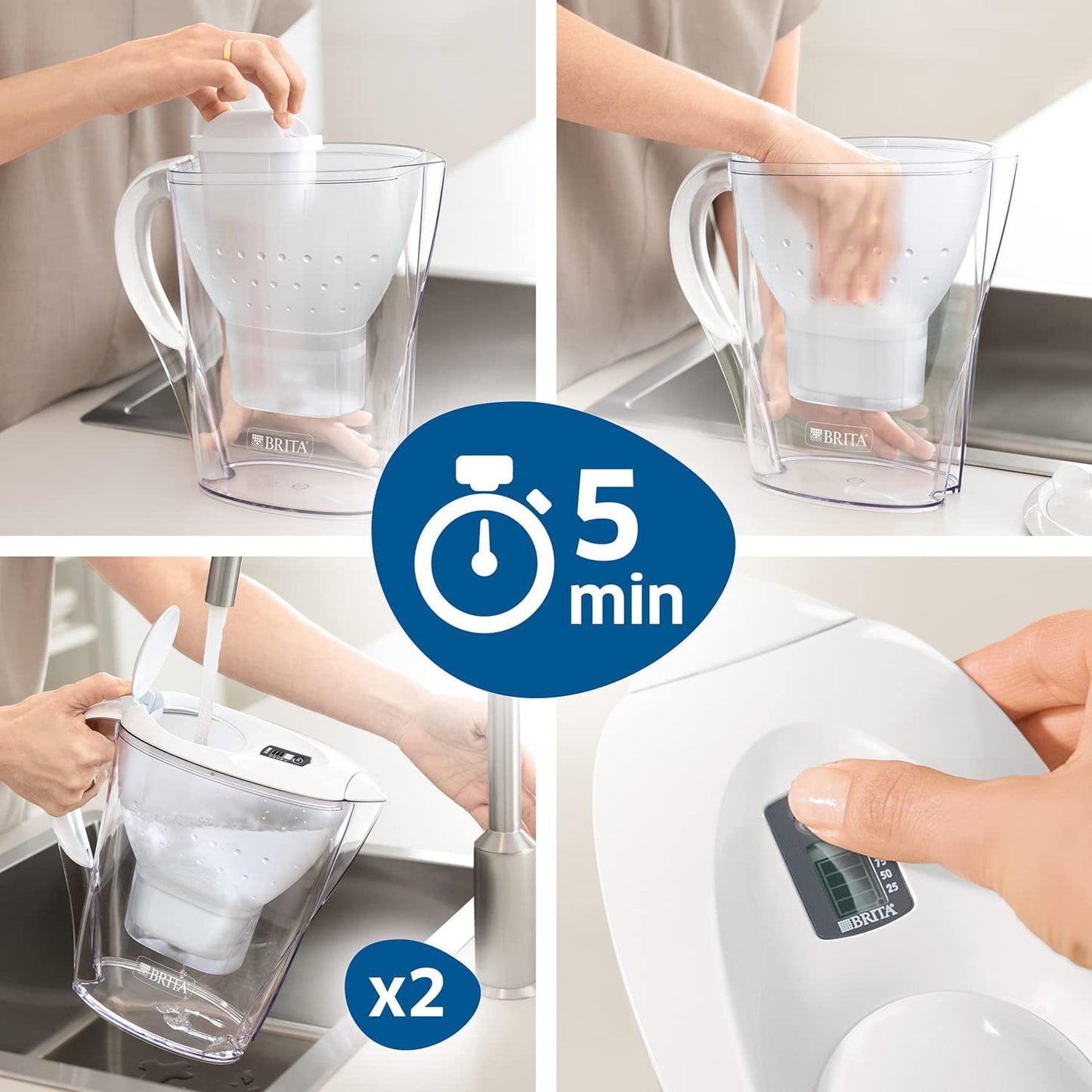 S1326 MAXTRA+ Water Filter Cartridges, Compatible with All Jugs for Chlorine and Limescale Reduction, 6 Pack