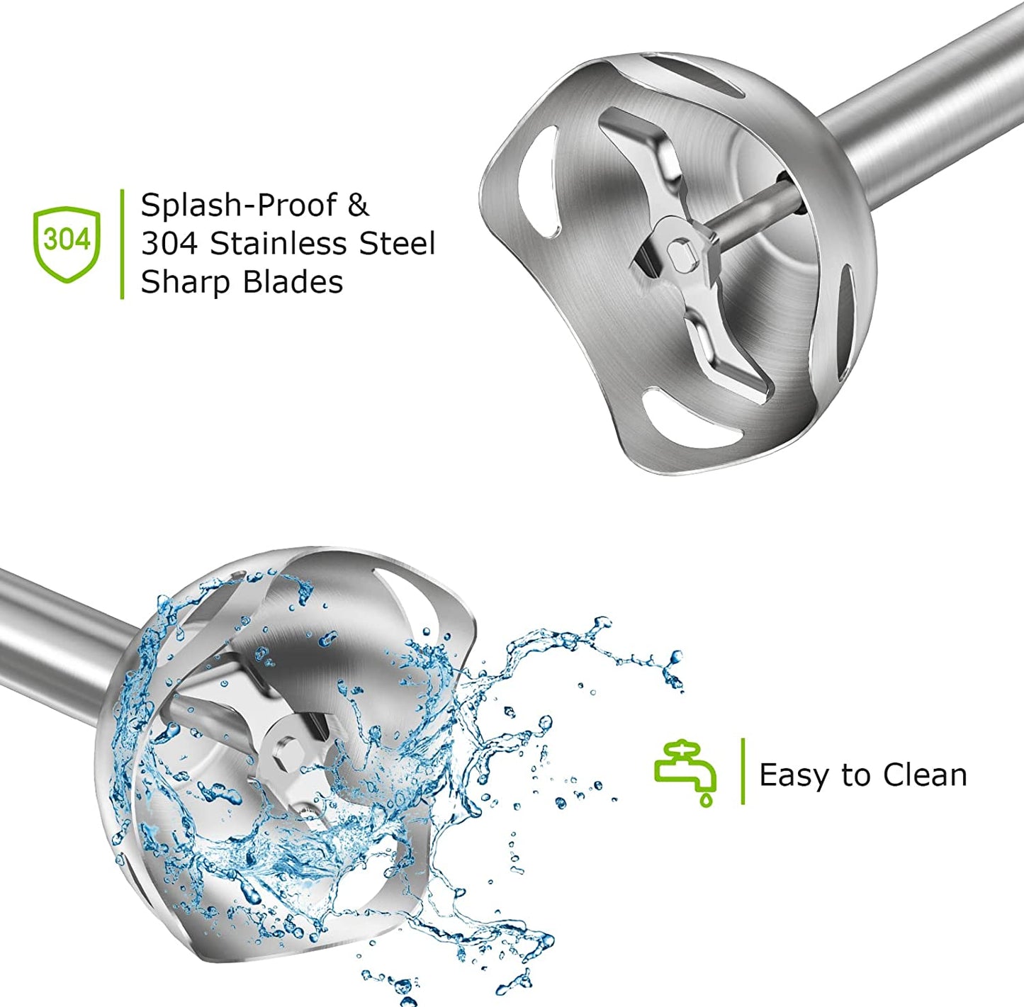 Hand Blender, 12 Speeds Immersion Blender Handheld, Stick Blender Electric with Stainless Steel Blade for Making Baby Food, Soups, Sauce, HB3201 (Black)