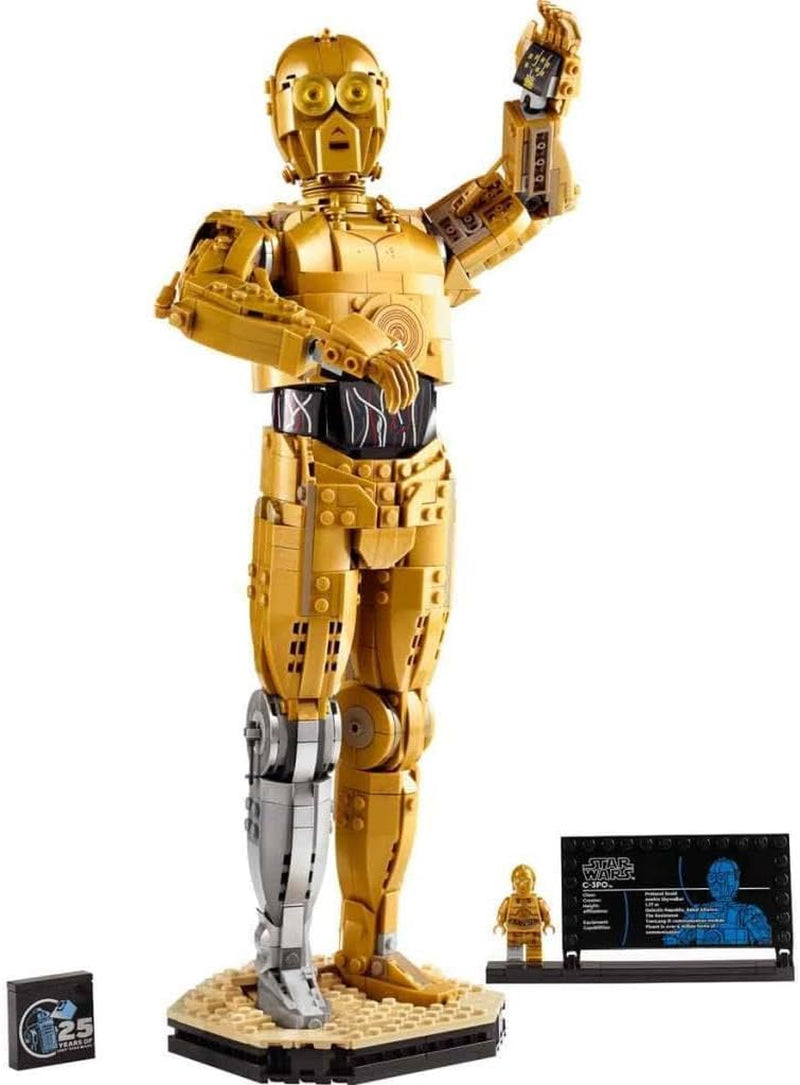 Star Wars C-3PO Droid Figure Building Set, Collectible Model Kit for Adults to Build with Character Minifigure and Display Stand, Nostalgic Gift Idea for Men, Women, Him, Her & Fans 75398