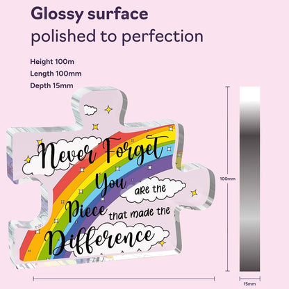Gift for Special Someone - Made the Difference - Acrylic Jigsaw Puzzle Plaque Anniversary Christmas Cute Keepsake Gift for Girlfriend Boyfriend Wife Husband, 100Mm X 100Mm Present from Partner