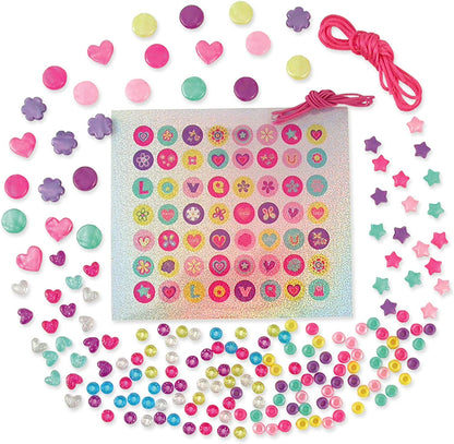 Sparkle Jewellery - Childrens Necklace and Bracelet Making, Craft Kit for Kids - Fun Activity Pack with Colourful Beads and Stickers, Encourages Creativity and Motor Skills - Ages 5 Years Plus