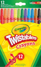 Twistables Colouring Crayons, Multicolor, 12 Count (Pack of 1)