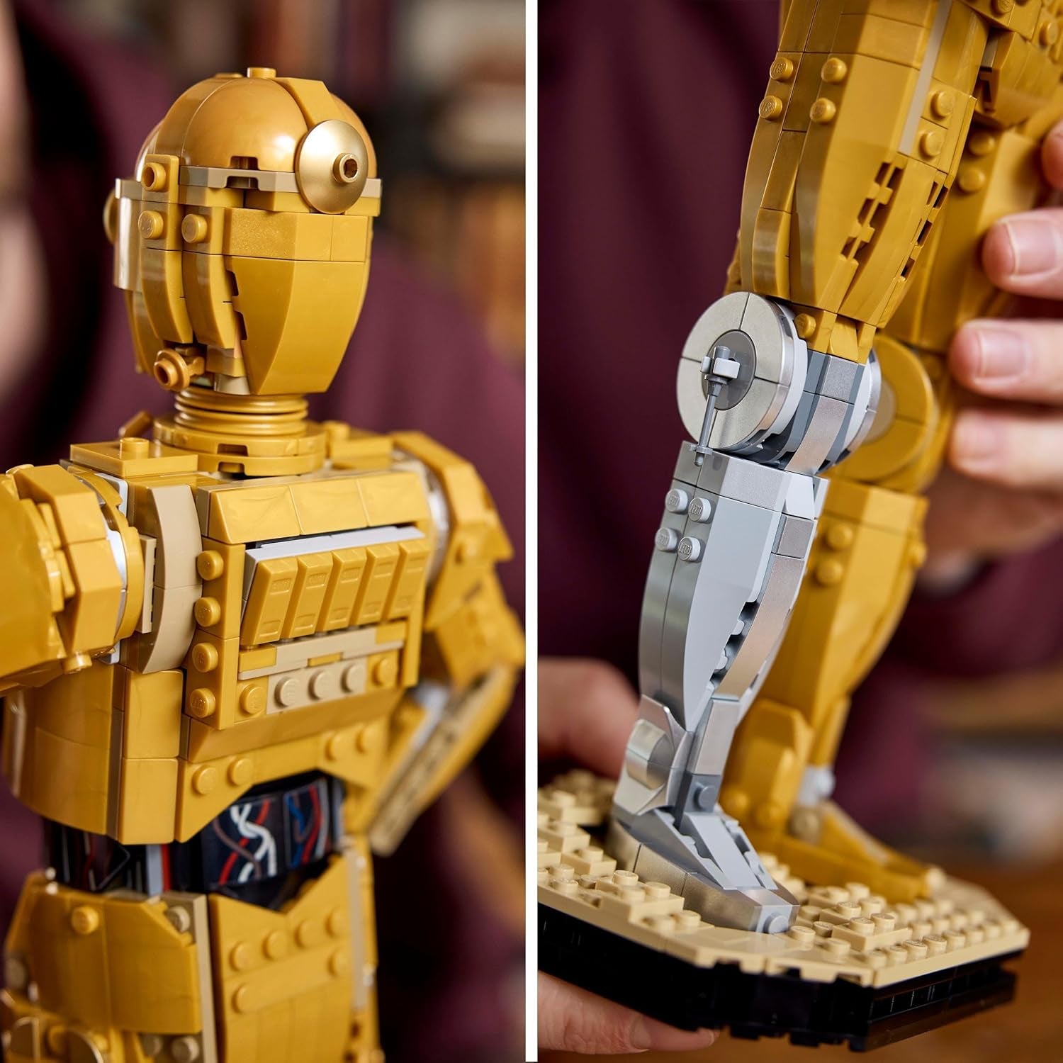 Star Wars C-3PO Droid Figure Building Set, Collectible Model Kit for Adults to Build with Character Minifigure and Display Stand, Nostalgic Gift Idea for Men, Women, Him, Her & Fans 75398