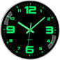 Wall Clock - 12 Inch Large Wall Clocks Glow in the Dark Clock Silent Night Lights Luminous Modern Small Vintage Black Retro White Outdoor Clock for Kitchen Bedrooms Bathroom Living Room Garden Kids