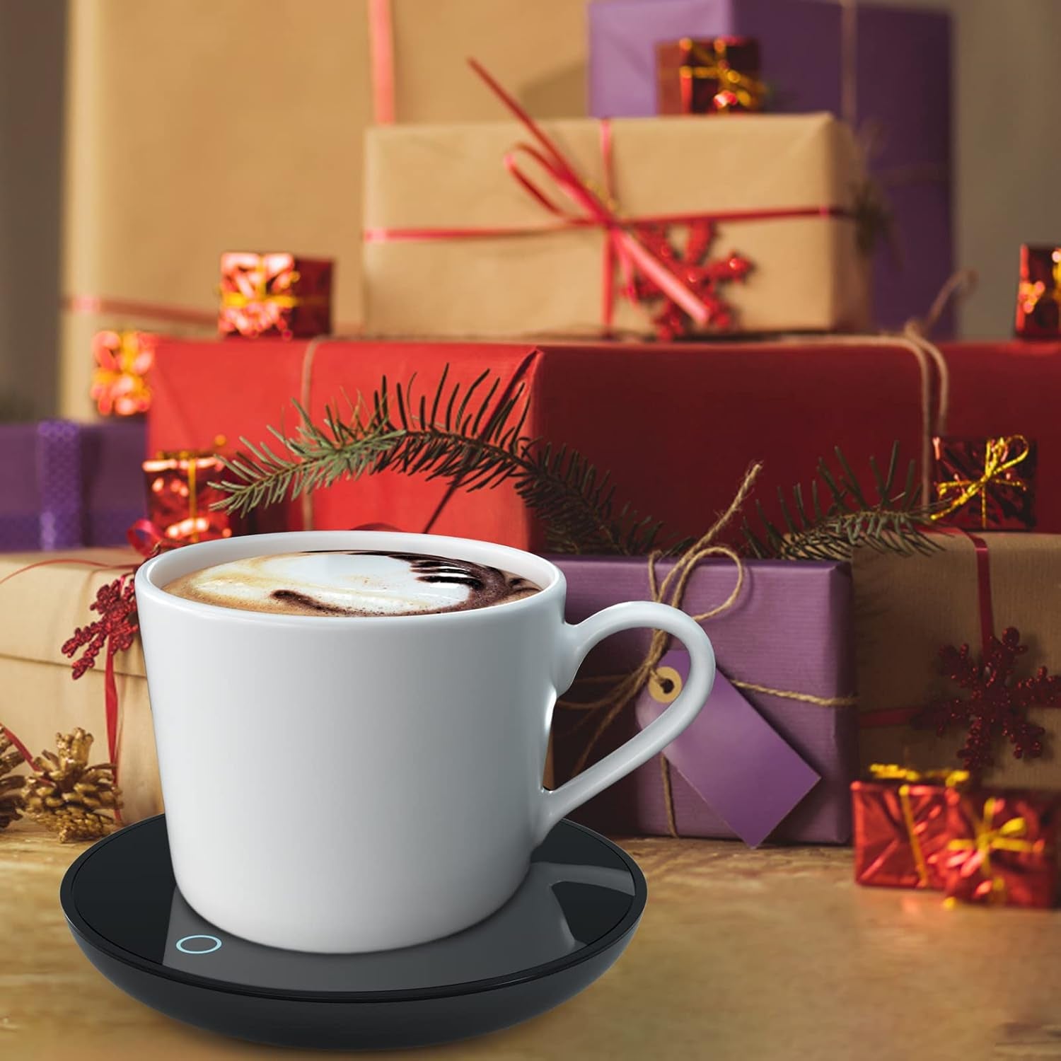 Mug Warmer Coffee Warmer - Cup Warmer with 2 Temperature Settings Smart Tea Warmer Portable Beverage Warmer Drink Warmer for Office丨Desk丨Cocoa丨Coffee丨Tea丨Milk丨Hot Drinks
