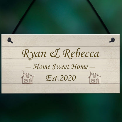 Home Sweet Home Sign PERSONALISED Welcome New Home Gift for Friend