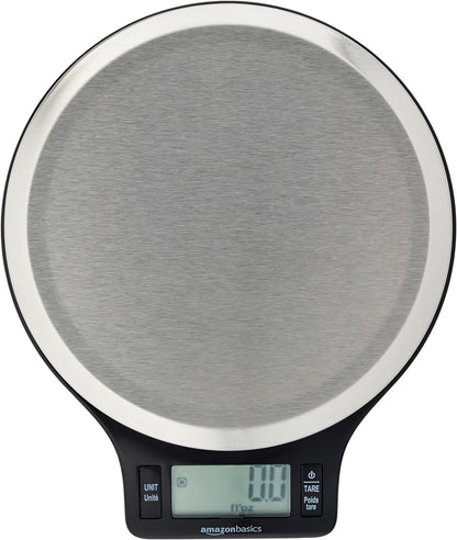 Digital Kitchen Scales with LCD Display (With Batteries), Black and Stainless Steel, BPA Free, Weighs up to 11 Pounds