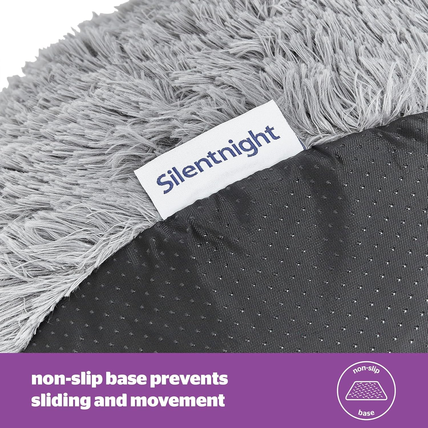 Donut Calming Dog Bed – Calming Dog Cat Pet Bed Anxiety Relief Soft Fluffy Doughnut Pillow – Easy Clean Machine Washable Luxury Plush Dog Pillow Basket – 85 Cm – Grey