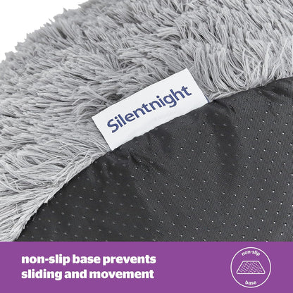 Donut Calming Dog Bed – Calming Dog Cat Pet Bed Anxiety Relief Soft Fluffy Doughnut Pillow – Easy Clean Machine Washable Luxury Plush Dog Pillow Basket – 85 Cm – Grey