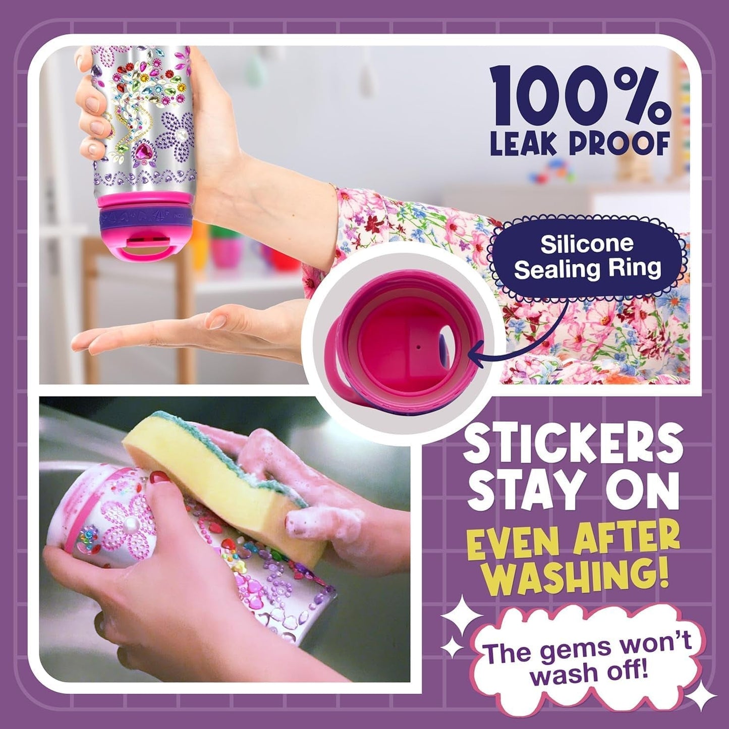 Decorate Your Own Water Bottle Craft Kits for Kids – 6 Year Old Girl Gifts, Valentines Gifts for Kids, Birthday Gifts for Girls, Arts and Crafts for Kids Ages 6-12