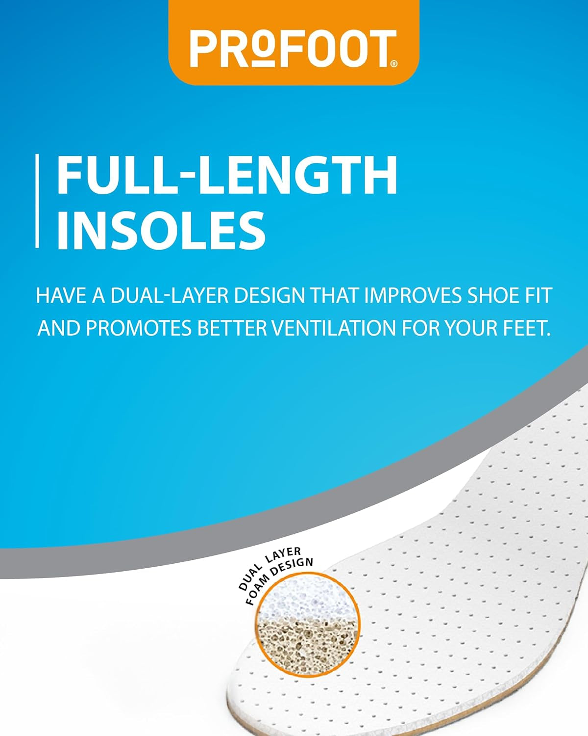 Double Cushion Insoles - Full Length Insoles - Unisex - Extra Thick Cushioning - Dual Layer Shoe Inserts - Ideal for Foot Discomfort - One Size Fits All - 1 Pair per Pack