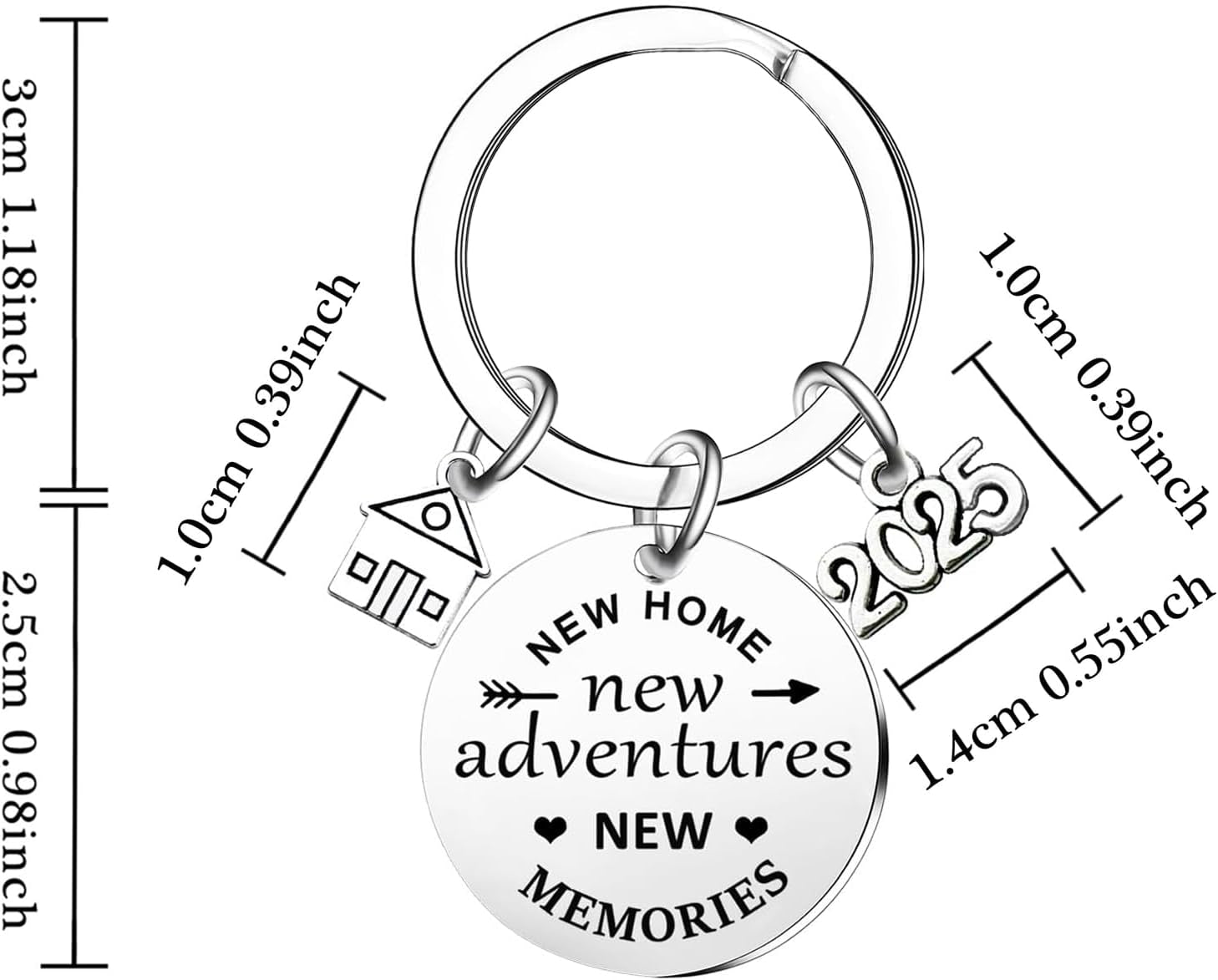 2Pcs New Home Keychains 2025 Housewarming Gift Keyrings New Home New Adventures Realtor Closing Gifts New House New Home Owners Keyring