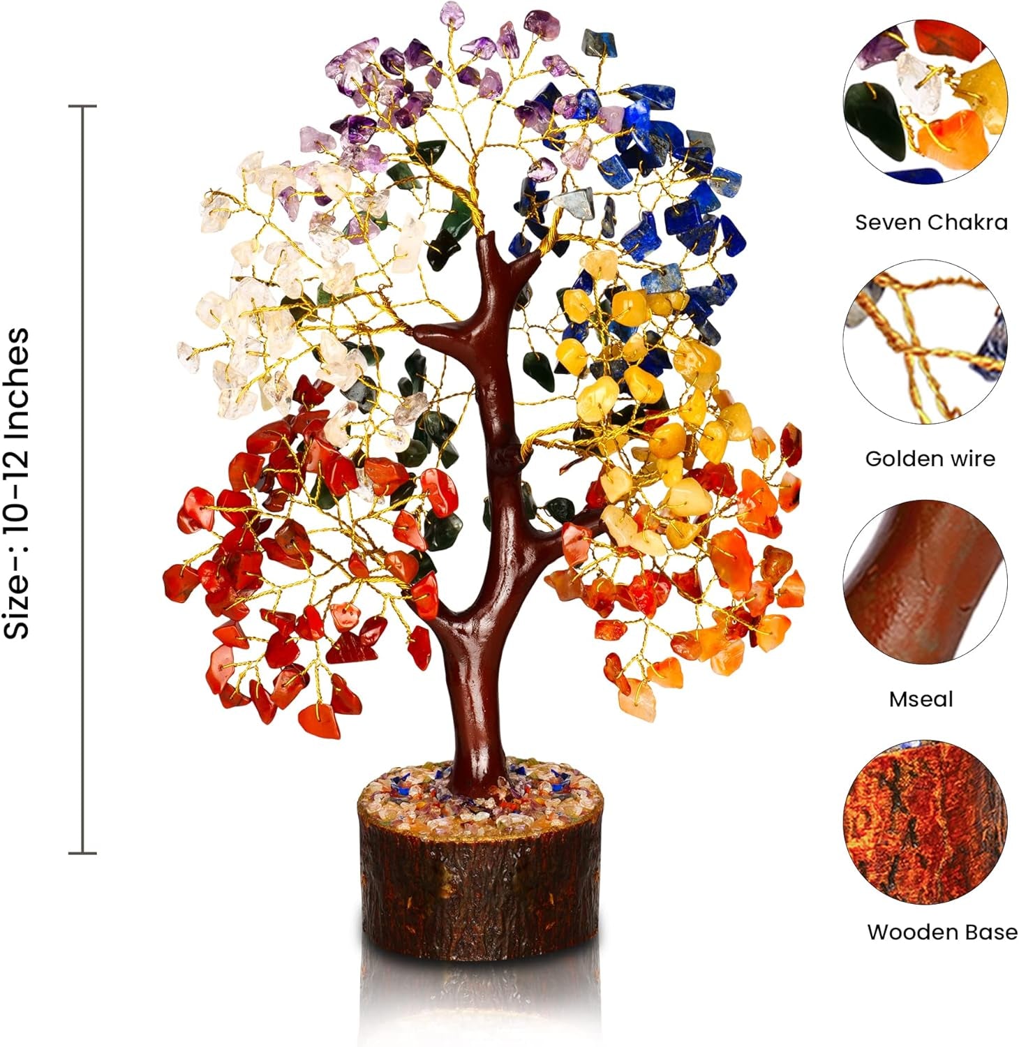 Chakra Tree - Healing Crystals - Crystal Tree of Life Decor - Feng Shui - Crystals and Gemstones - Spiritual Decor - Good Luck Charm - Seven Chakra Tree - Chakra Stone