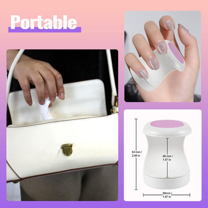 UV Nail Lamp,  9W Mini Nail Dryer Portable UV Lamps for Gel Nails USB Gel Lamp, 60S Quick Drying Nail Lamp for Gel Polish (Purple)