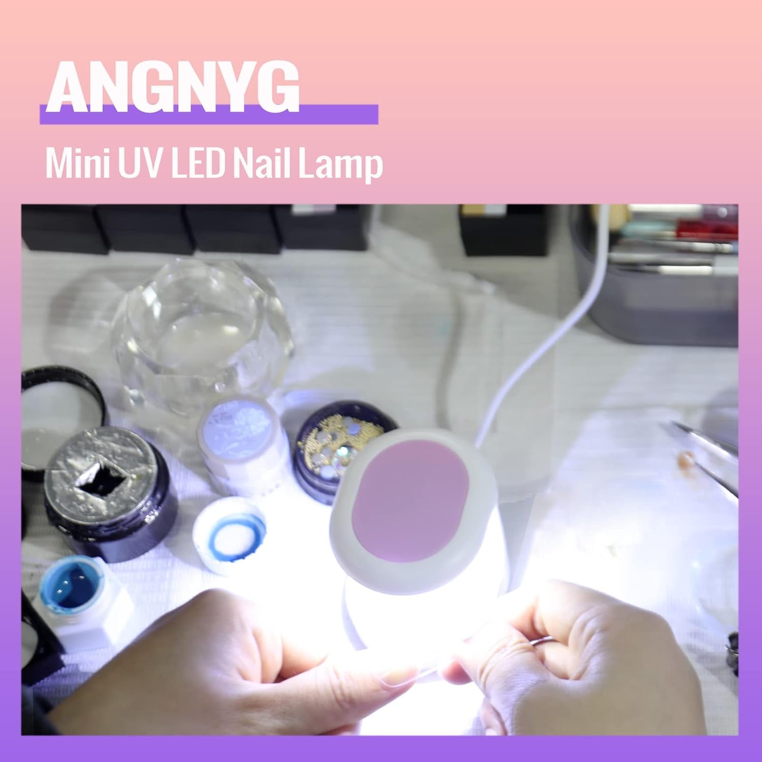 UV Nail Lamp,  9W Mini Nail Dryer Portable UV Lamps for Gel Nails USB Gel Lamp, 60S Quick Drying Nail Lamp for Gel Polish (Purple)