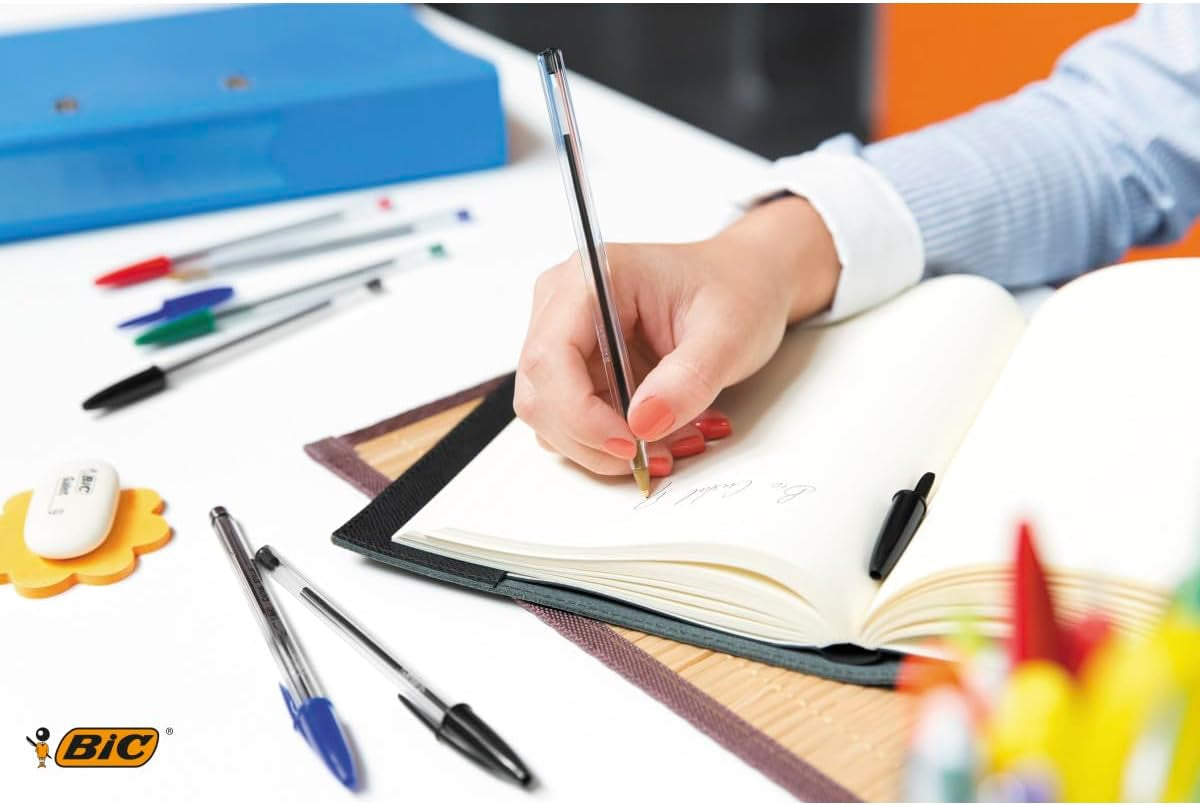 Cristal Original Ballpoint Pens Medium Tip (1 Mm) – Assorted Colours, Box of 10