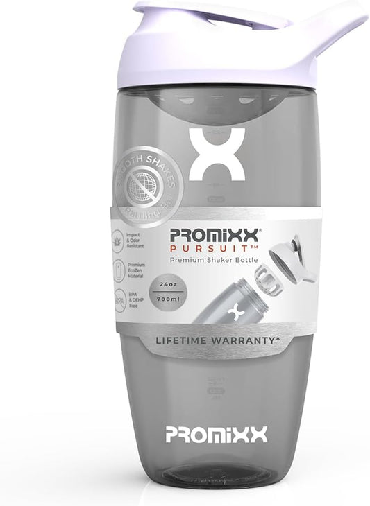 Pursuit Protein Shaker Bottle - Premium Shaker for Protein Shakes - Lifetime Durability, Leakproof, Odourless - 700Ml / 24Oz (Arctic White)