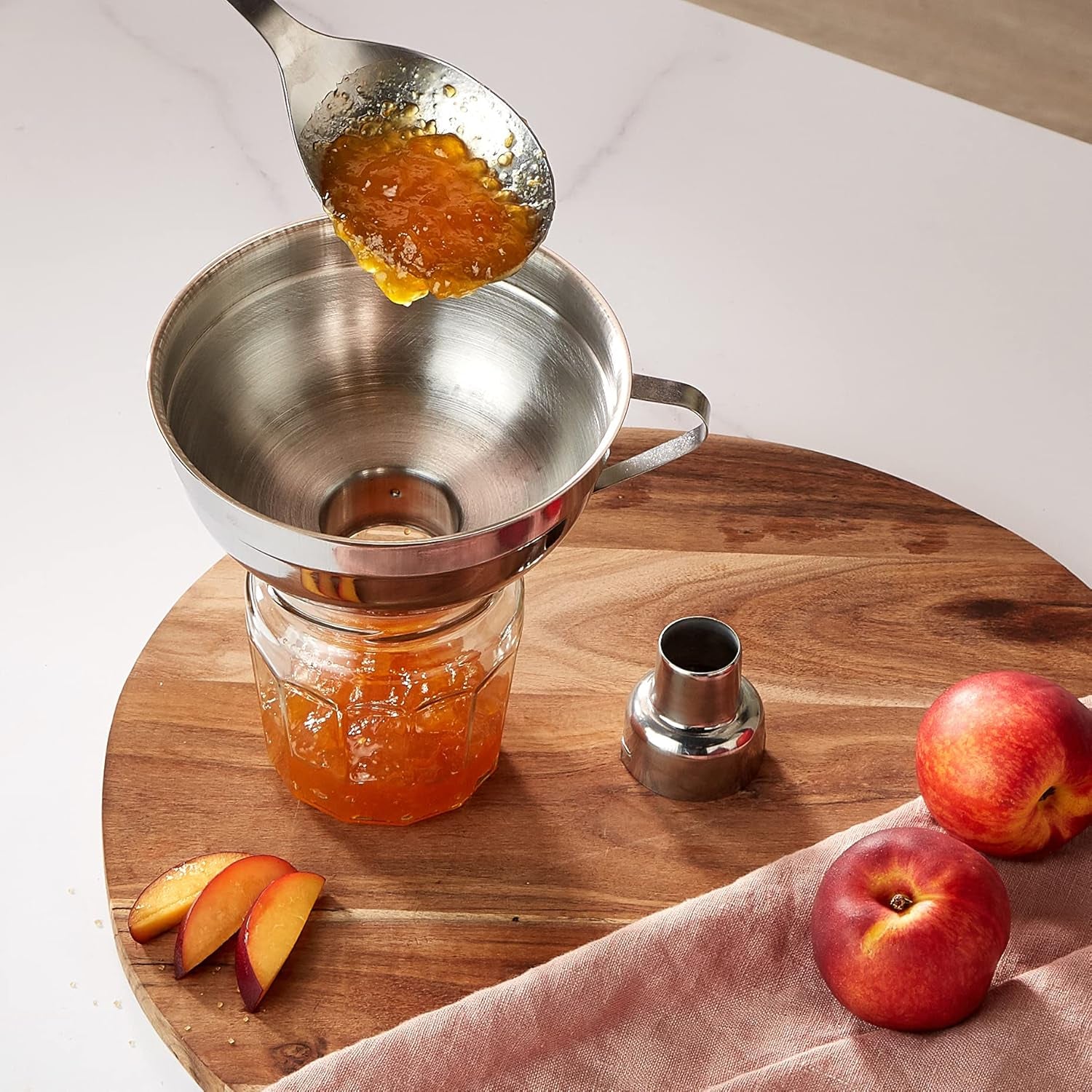 Home Made Jam Funnel in Gift Box, Adjustable, Stainless Steel, 14.5 Cm, Silver