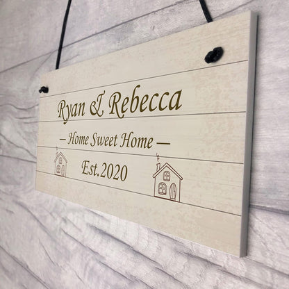 Home Sweet Home Sign PERSONALISED Welcome New Home Gift for Friend