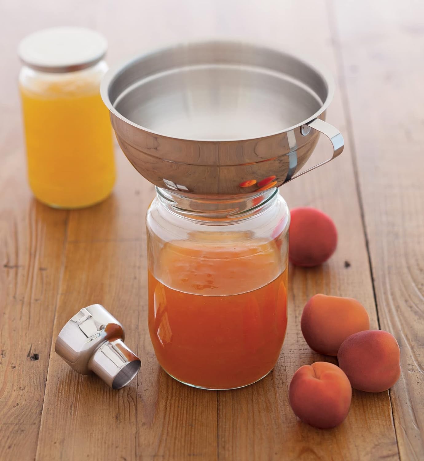 Home Made Jam Funnel in Gift Box, Adjustable, Stainless Steel, 14.5 Cm, Silver