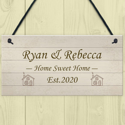 Home Sweet Home Sign PERSONALISED Welcome New Home Gift for Friend