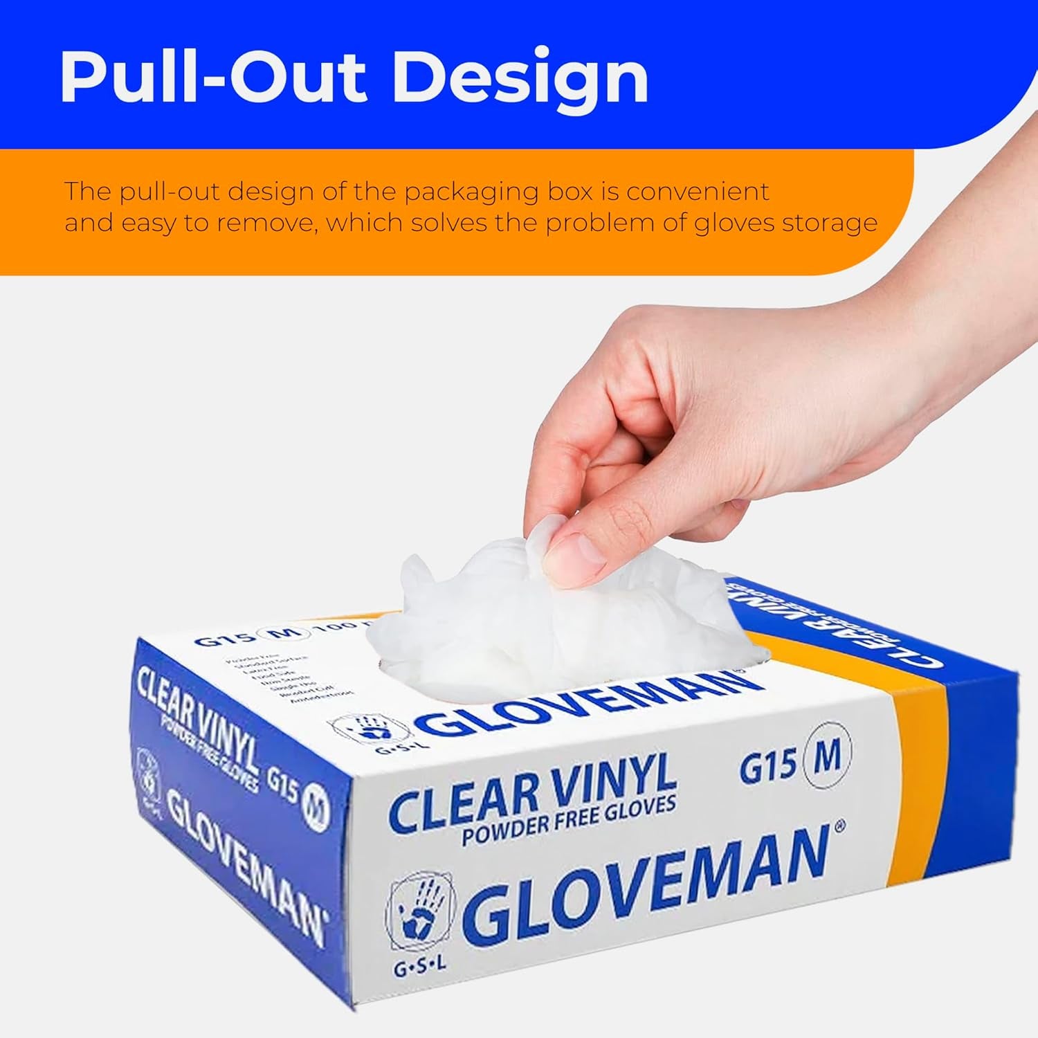 Gloveman Clear Vinyl Gloves (Box of 100) (L (Pack of 100))