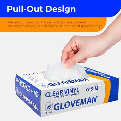 Gloveman Clear Vinyl Gloves (Box of 100) (L (Pack of 100))