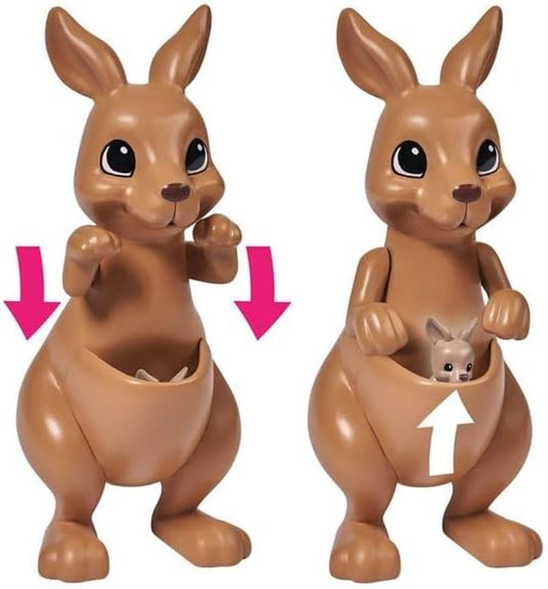 Simba  Kangaroo 105733513 Doll in a Cute Dress with Kangaroo, Mother and Baby, with Cute Function, Try-Me, 12 Cm, for Children from 3 Years